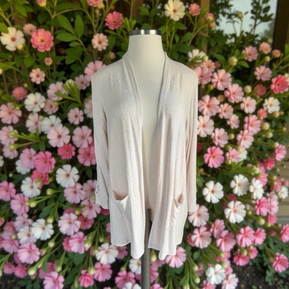 Market & Spruce Camila Brushed Knit Sleeve Detail Cardigan